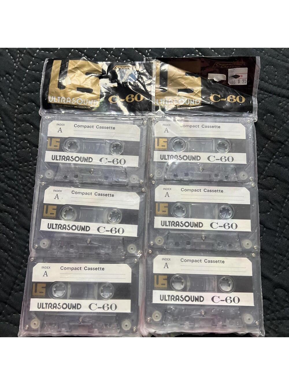 Vintage US Ultrasound C-60 Compact 6 Cassette Tapes Low Noise Seal NOS Price Tag